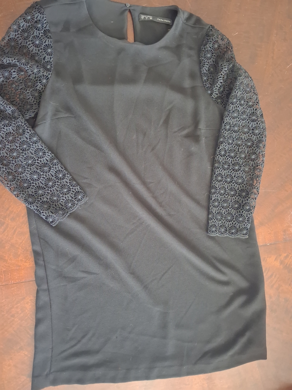Zara Lace-Sleeve Dress